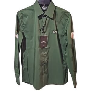 NWT Von Dutch Green Button Down Shirt Mens Small